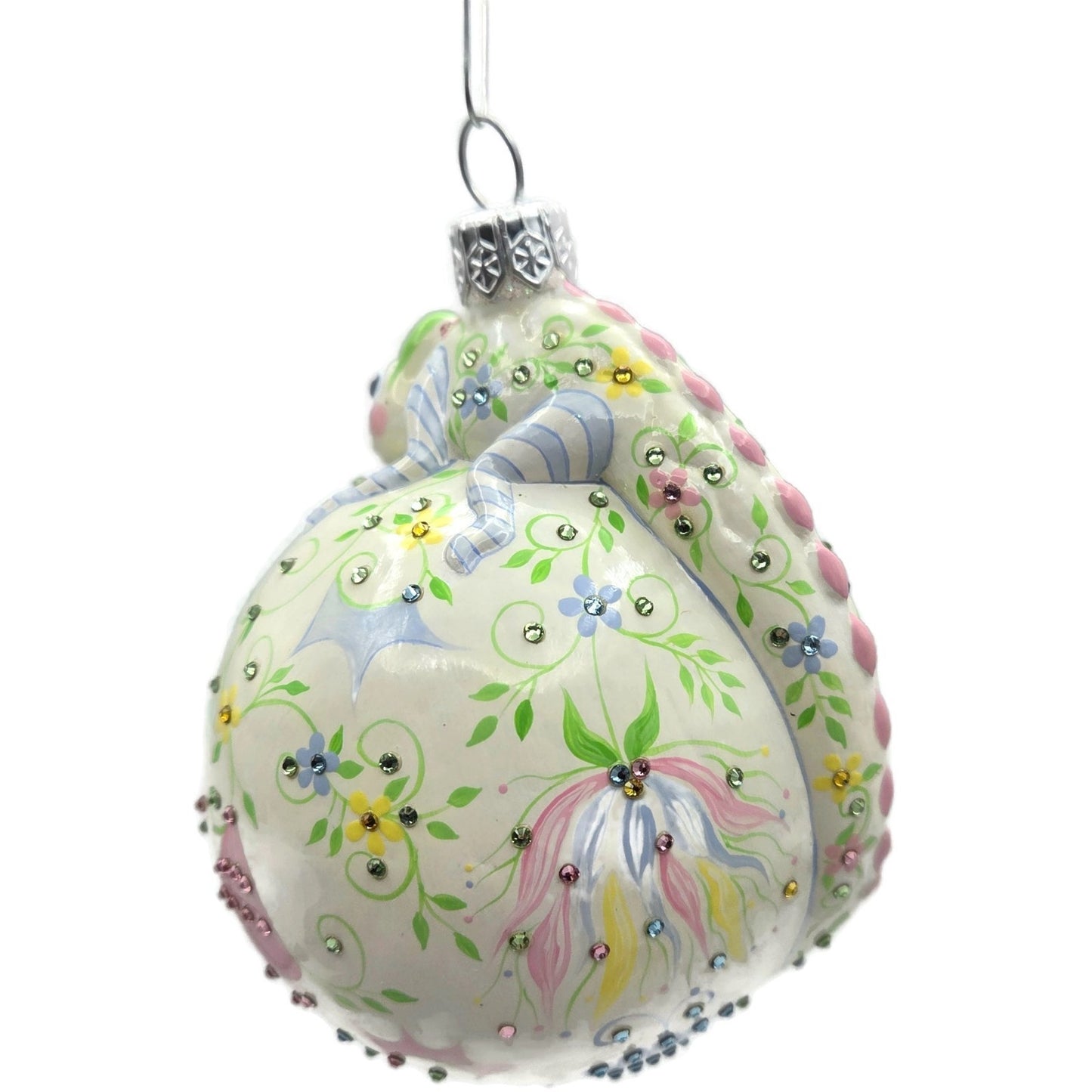 Patricia Breen Happy Holidays Hamish Chameleon Floral Reflector Ornament 3163