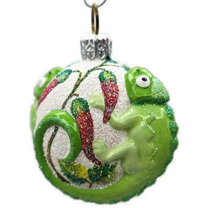 Patricia Breen For James Twice Chili Peppers Chameleon Christmas Ornament 2581