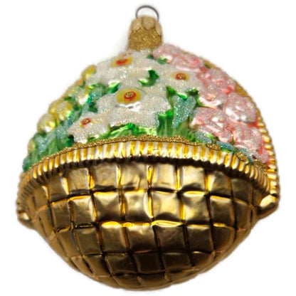 Patricia Breen Flowers For My Love Gold Tulips Spring Christmas Ornament Basket