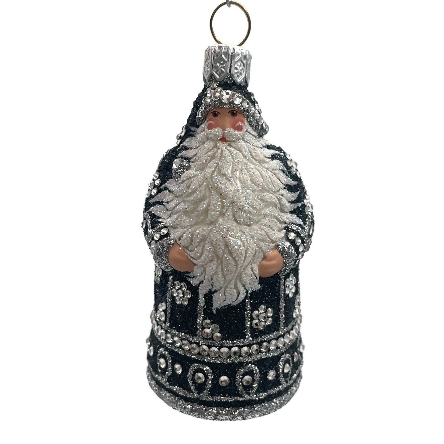 Patricia Breen Miniature Sublime Santa Claus Black Christmas Tree Ornament