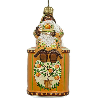 Patricia Breen Tea Time Santa Orange Spice Spring Christmas Holiday Ornament