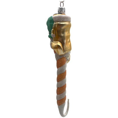 Patricia Breen Peppermint Santa Peach Striped Christmas Ornament Peachtree Place