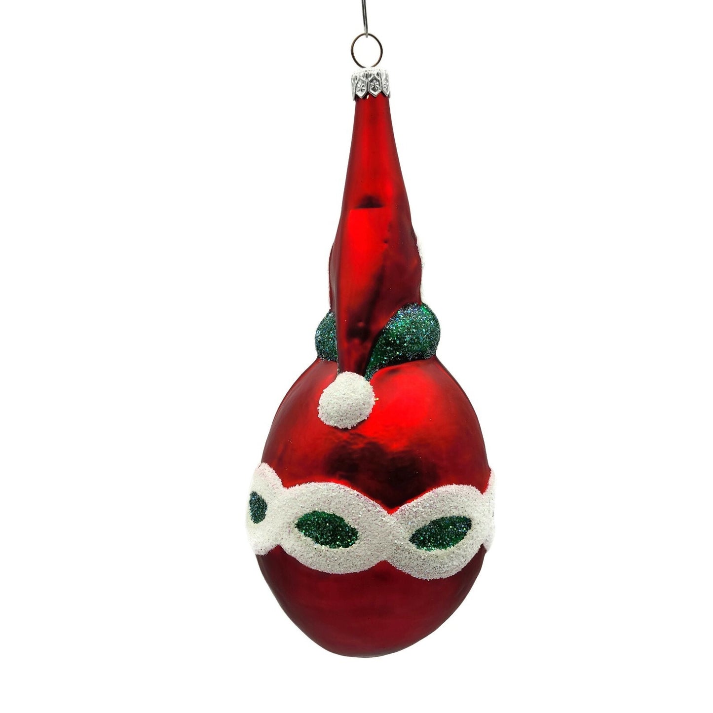 Patricia Breen Faberge Santa Claus Matte Red Green Christmas Tree Ornament