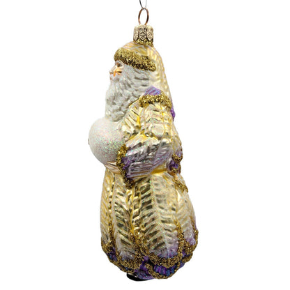 Patricia Breen Plumed Santa Claus Lavender Christmas Holiday Tree Ornament