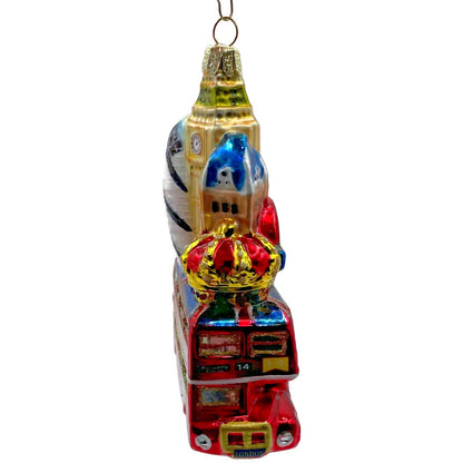 Ornament London England Thames Double Decker Bus Travel Christmas Tree Decor