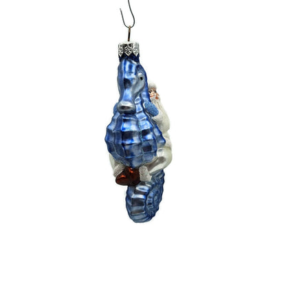 Patricia Breen Hi Ho Santa Claus Blue Pearl Summer Nautical Christmas Ornament