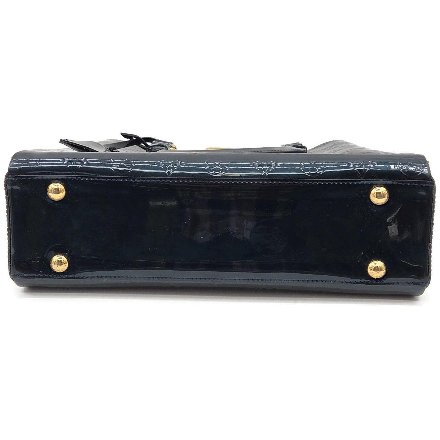 Louis Vuitton Melrose Avenue Monogram Vernis Bleu Nuit Bag Wallet Coin Pouch Set