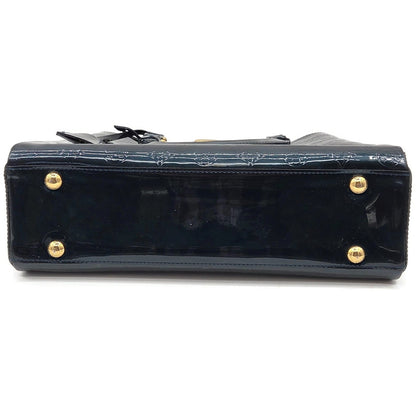 Louis Vuitton Melrose Avenue Monogram Vernis Bleu Nuit Bag Wallet Coin Pouch Set