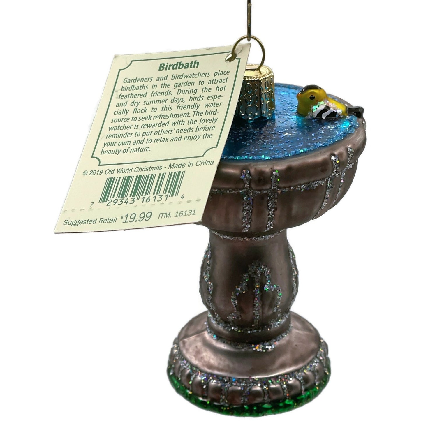 Birdbath Ornament Garden Floral Spring Christmas Tree OWC Old World Christmas