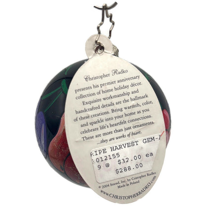 Christopher Radko Ripe Harvest Gem Fruit Christmas Tree Ball Ornament 1012155
