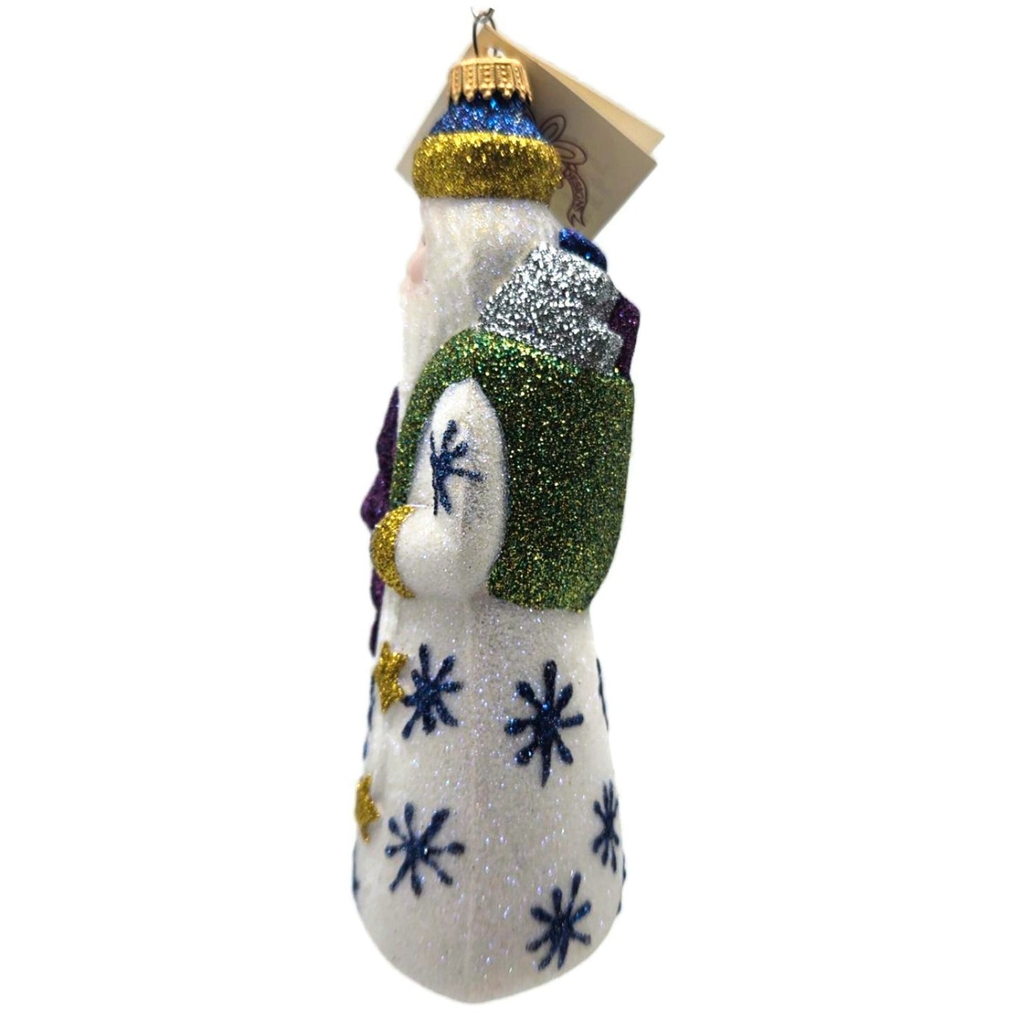 Larry Fraga Snowflake Flurry Glitter Series Santa Claus Christmas Tree Ornament