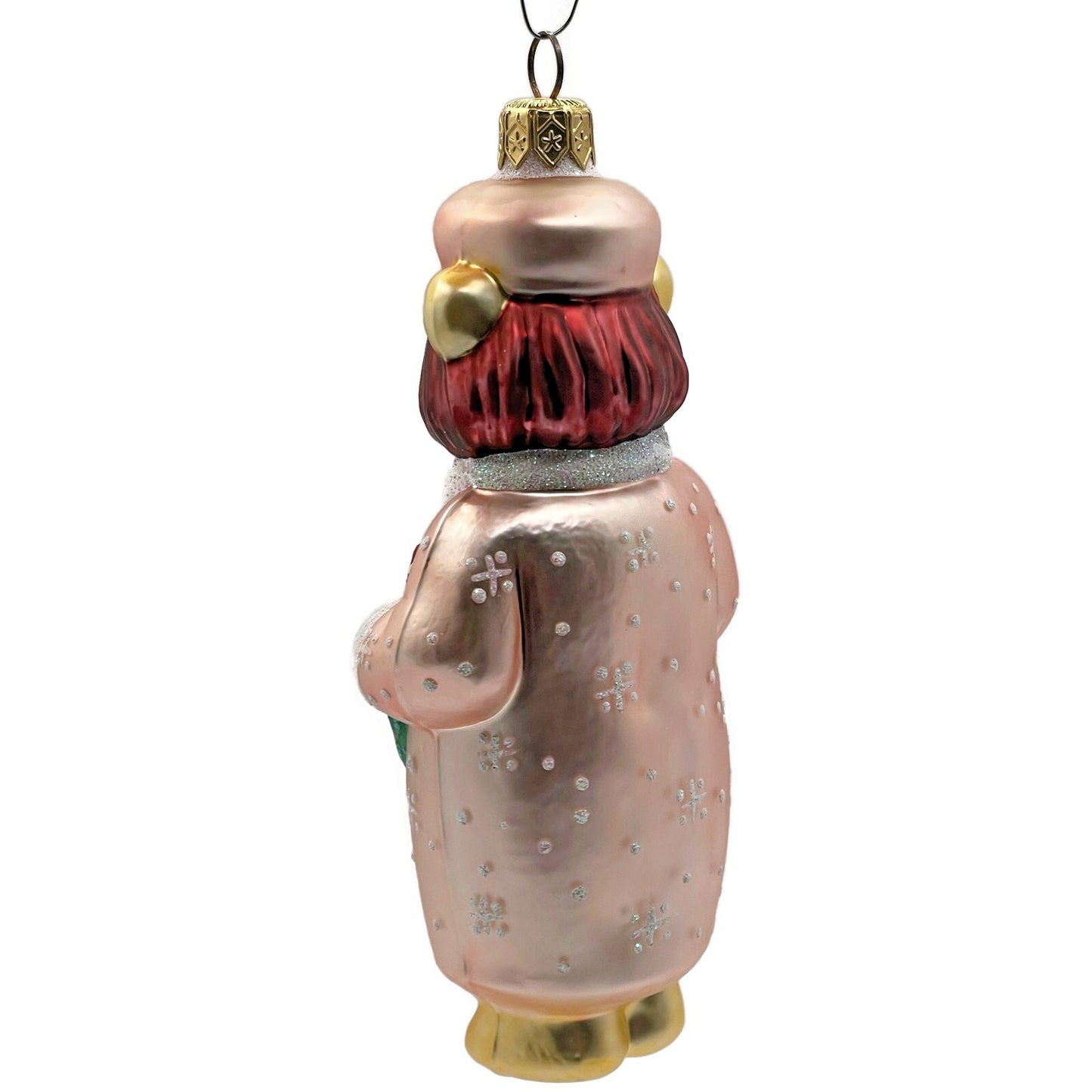 Patricia Breen Mama Bear Pink Holding Holly Wreath Christmas Tree Ornament