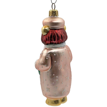 Patricia Breen Mama Bear Pink Holding Holly Wreath Christmas Tree Ornament