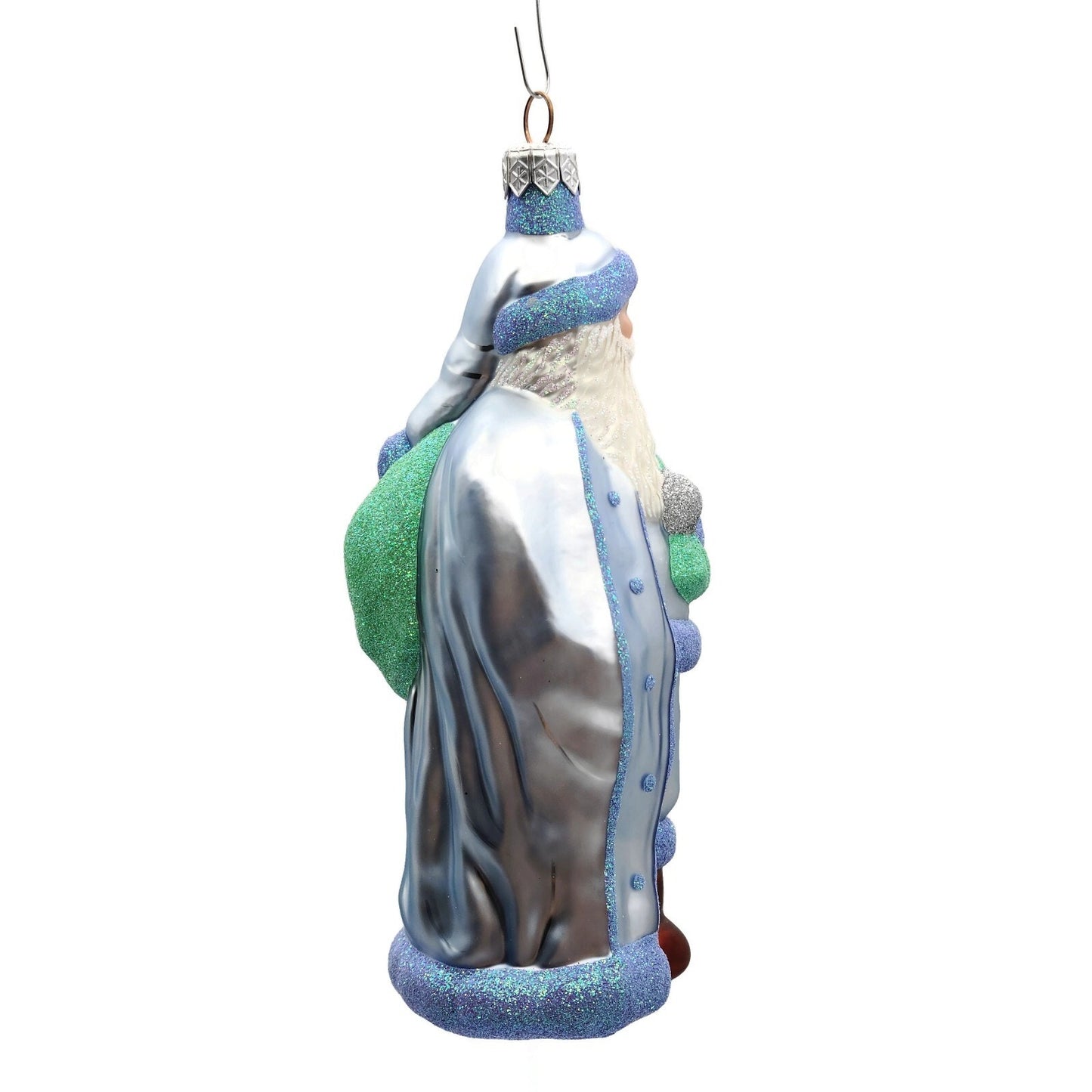 Patricia Breen Jordan Santa Claus Blue Green Christmas Holiday Tree Ornament