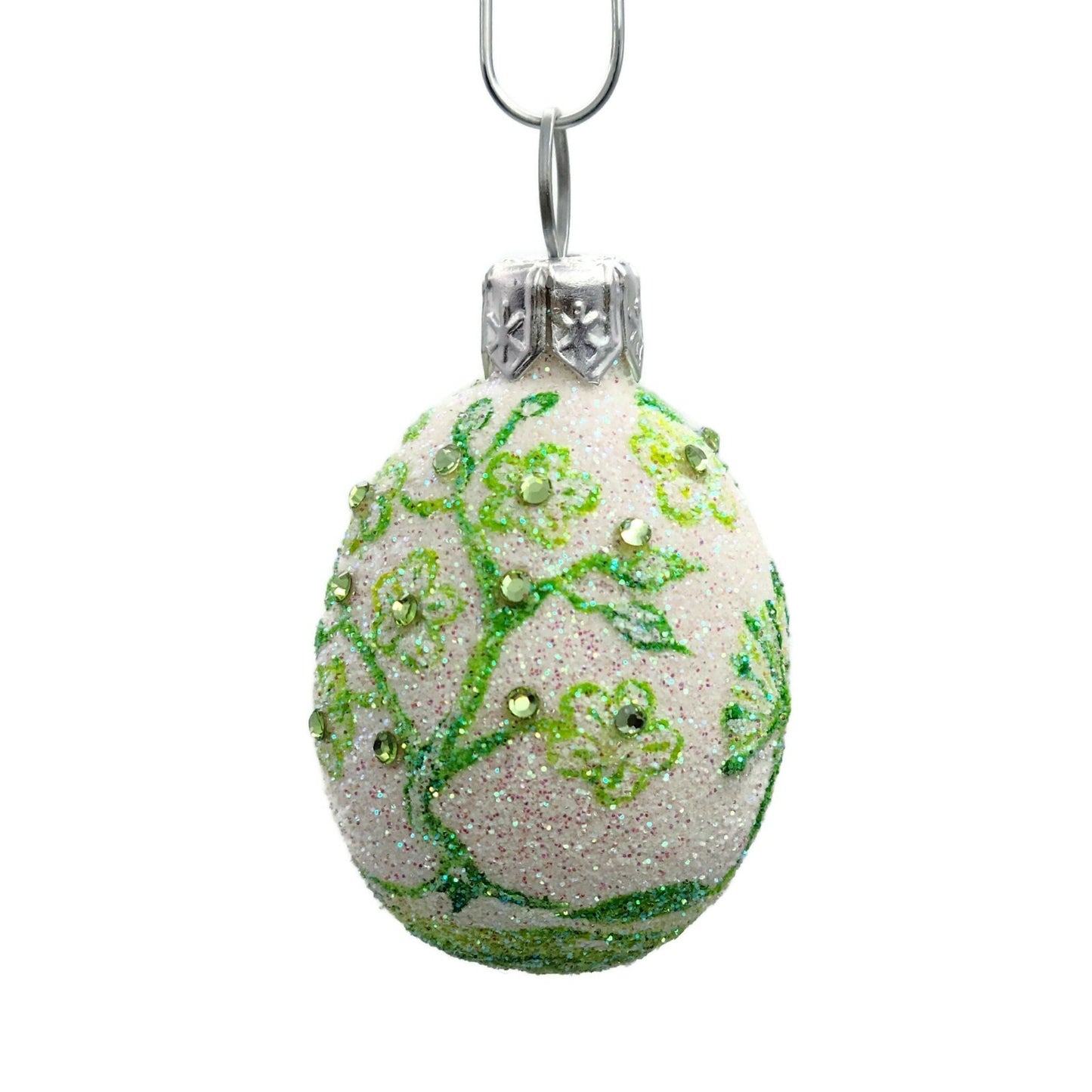 Patricia Breen Miniature Egg Chinoiserie Fan Peridot Easter Holiday Ornament