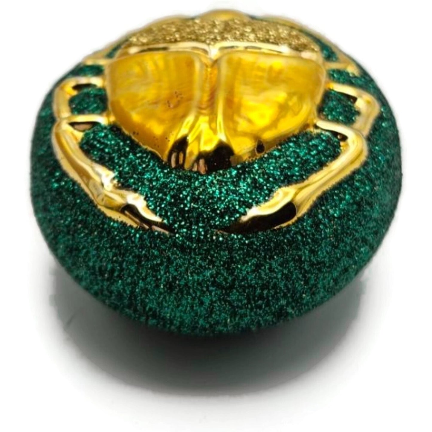 Patricia Breen Cleopatras Scarab Green Gold Beetle Glass Christmas Ornament 9709