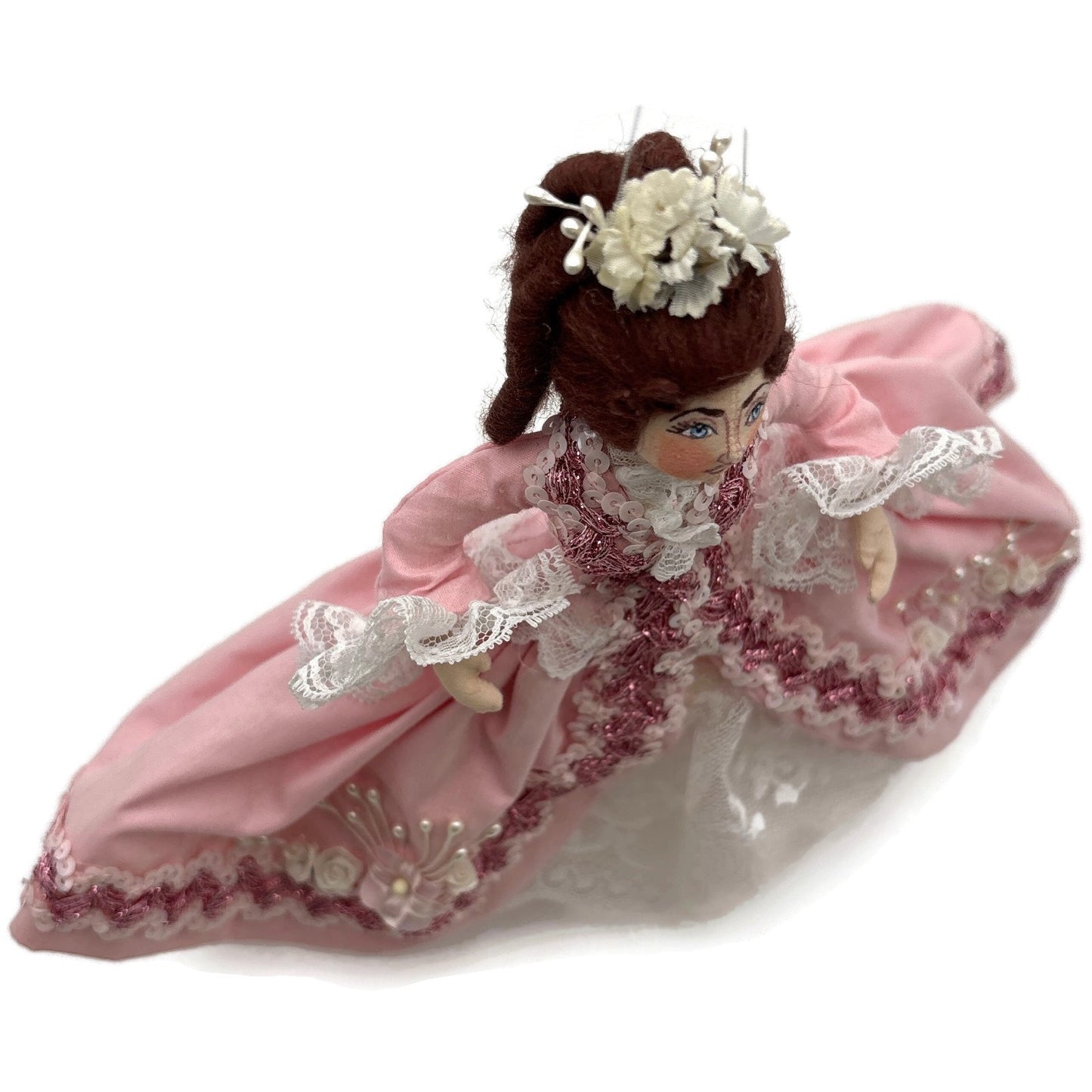 Gladys Boalt Beauty Belle Pink Beauty and The Beast Fabric Christmas Ornament