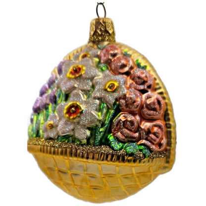 Patricia Breen Flowers For My Love Purple Tulip Basket Spring Christmas Ornament