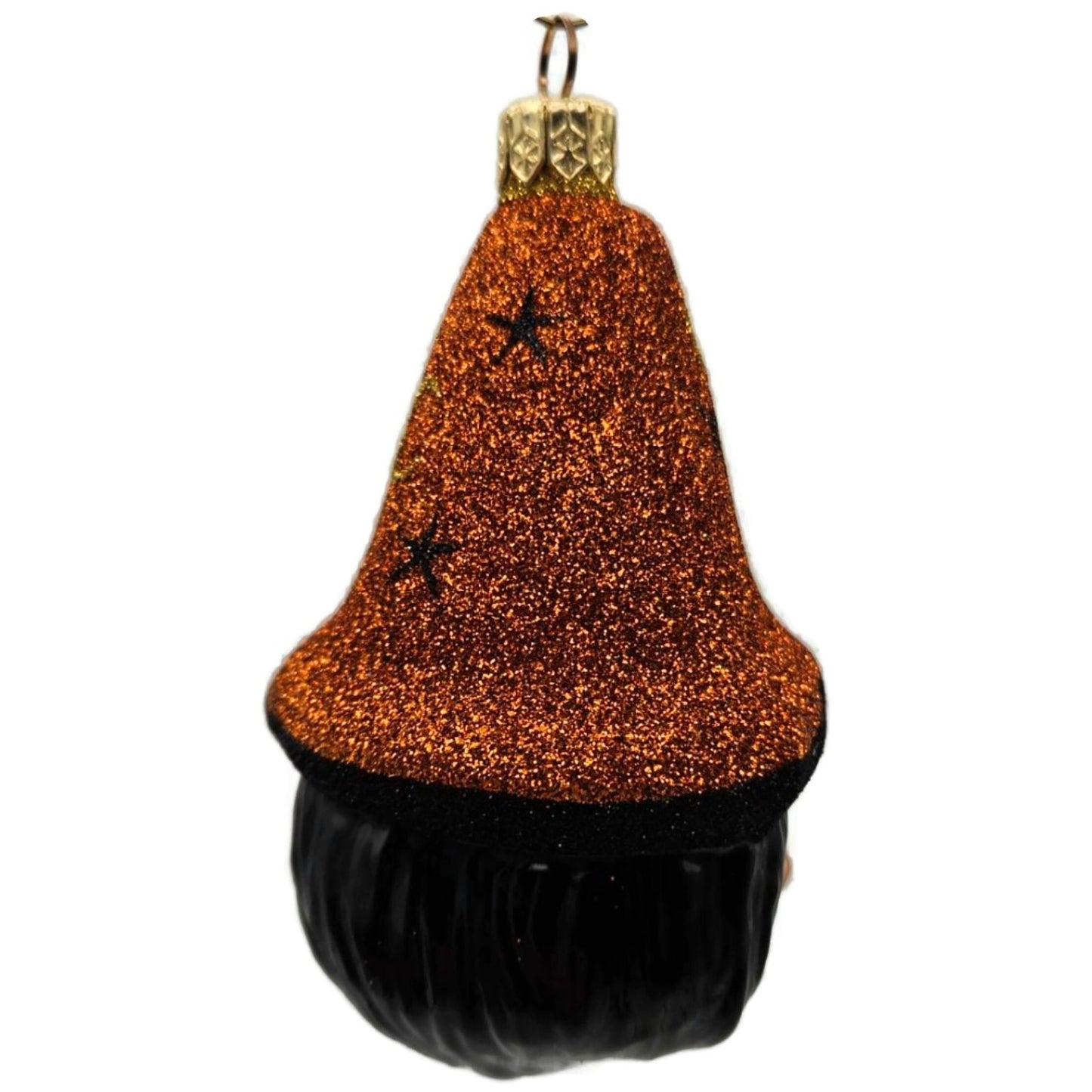 Patricia Breen Witch Hazel Orange Glitter Hat Moon Halloween Christmas Ornament