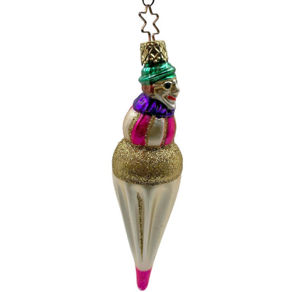 Clown Head On Ice Cream Inge Glass Ornament Old World Christmas Tree OWC German