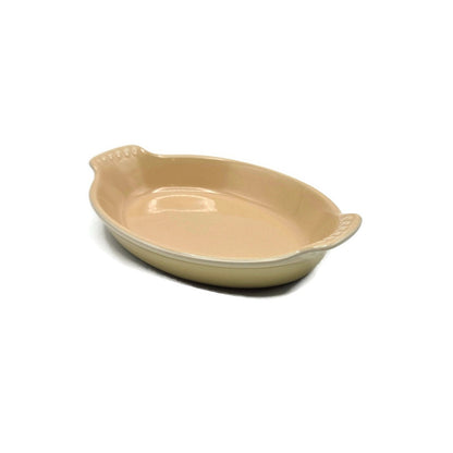 Le Creuset Stoneware Yellow Tan Oval Heritage Petite Au Gratin Baking Dish 6 oz