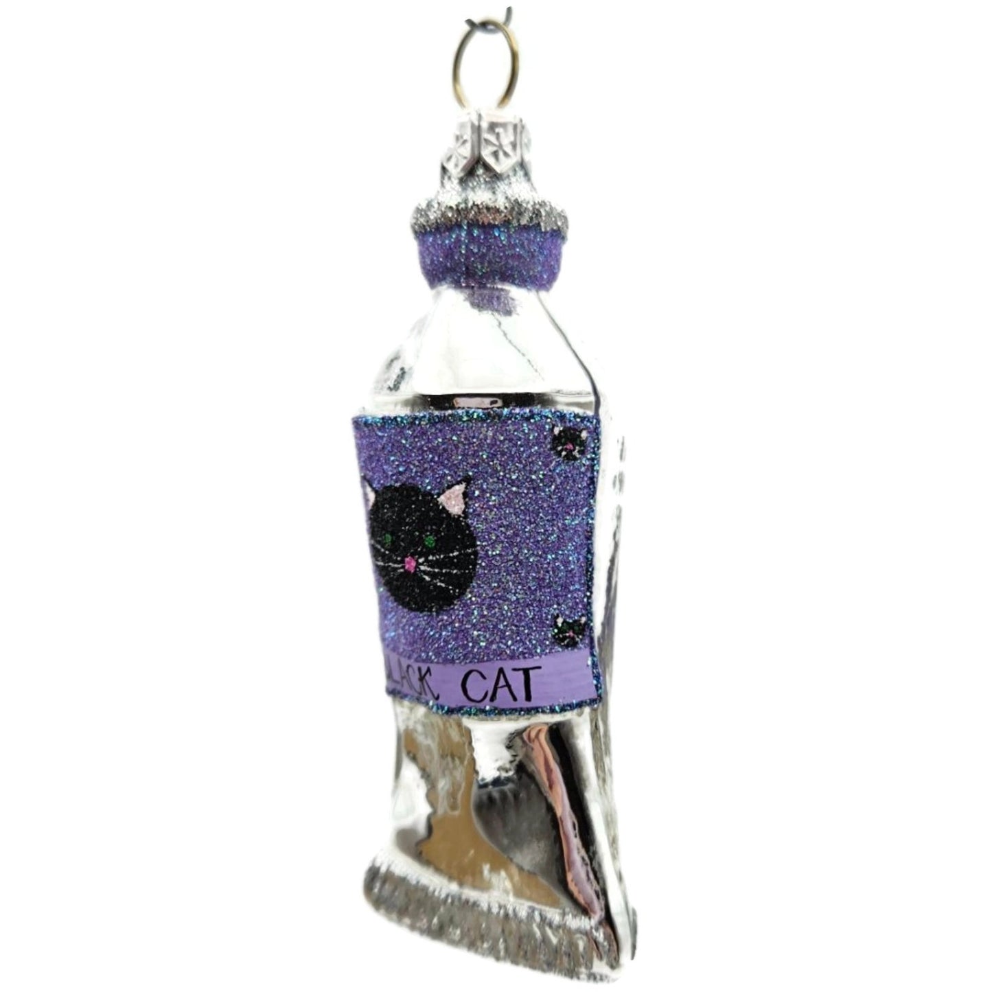 Patricia Breen Miniature Paint Tube Black Cat Art Lavender Halloween Ornament