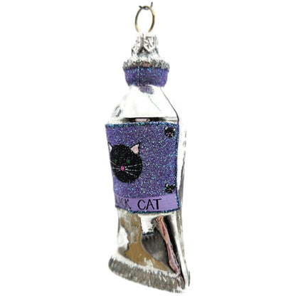 Patricia Breen Miniature Paint Tube Black Cat Art Lavender Halloween Ornament