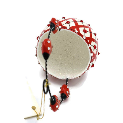 Patricia Breen Spring Basket Ladybugs Red Polka Dot Jeweled Holiday Ornament