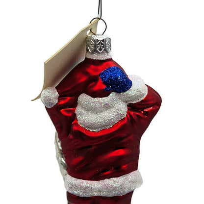 Patricia Breen Hold Onto Your Hat Red Santa Claus Christmas Holiday Ornament