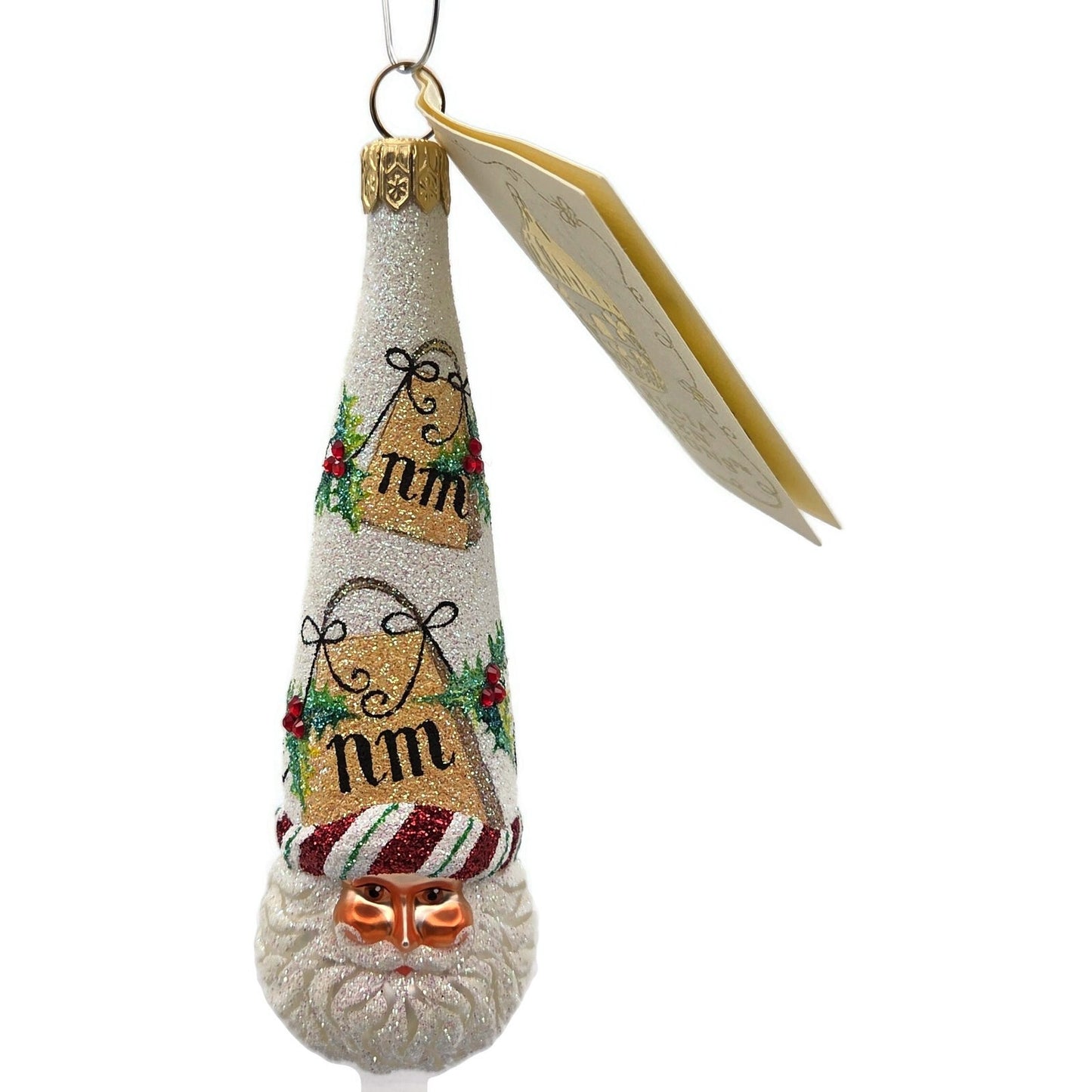 Patricia Breen Winter Sage NM Shopping Bags Santa Holly Christmas Tree Ornament