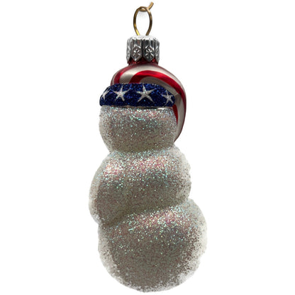 Patricia Breen Loving Snowman Patriotic Star Striped Christmas Tree Ornament