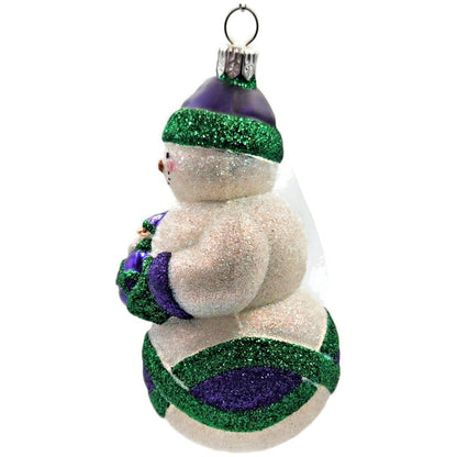Patricia Breen Faberge Snowman Purple Green Winter Christmas Tree Ornament