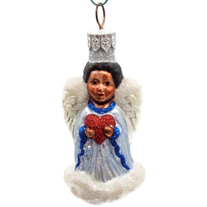 Patricia Breen Quartet of Angels Pastel Heart Blue Christmas Tree Ornament