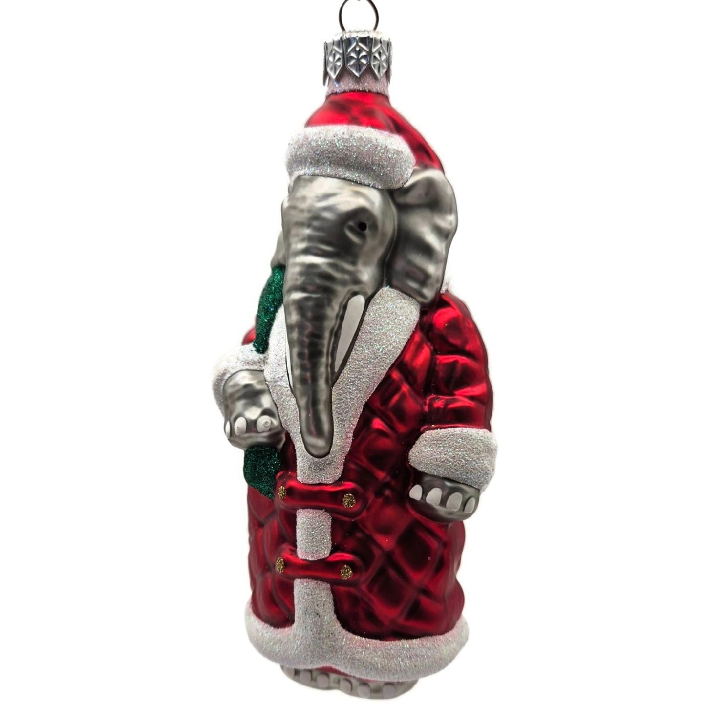 Patricia Breen Christmas at the Zoo Elephant Red Glitter Christmas Ornament CATZ