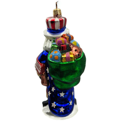 Christopher Radko Uncle Sam Santa Patriotic July 4th Christmas Ornament 99-QVC-1