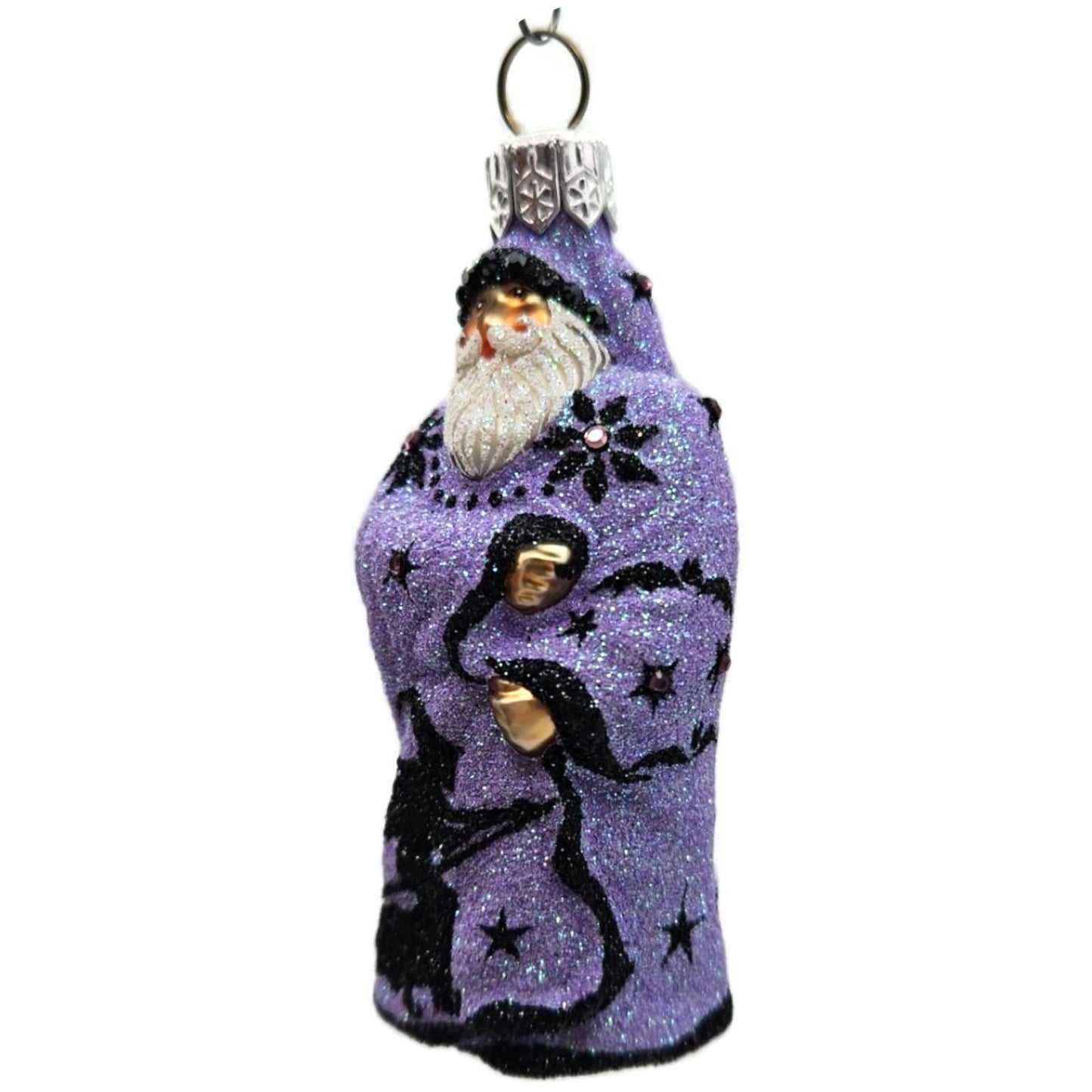 Patricia Breen Mini Redoute Santa Lavender Witch Glass Halloween Ornament 2426