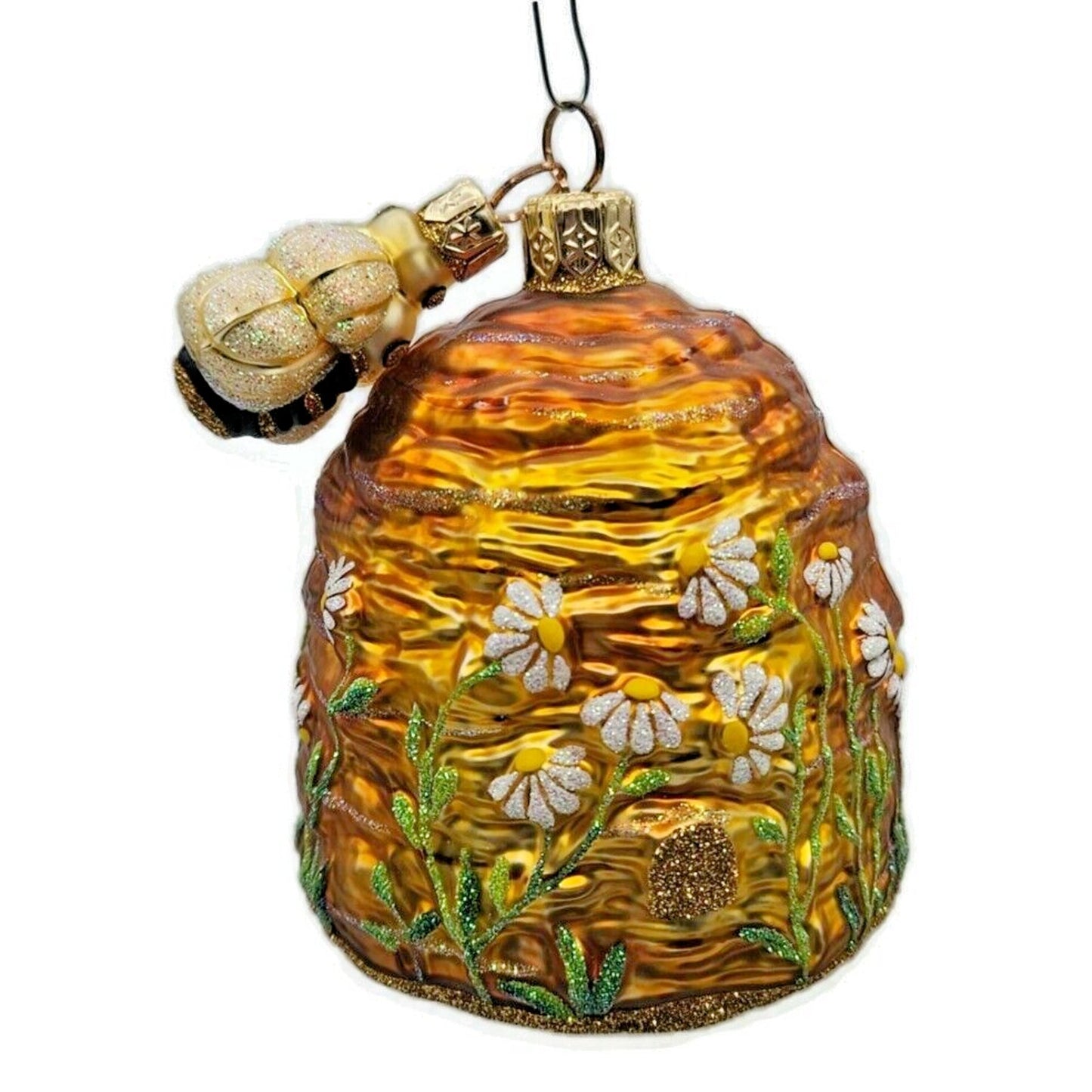Patricia Breen Devonshire Beeskep Bee Flowers Gold Spring Christmas Ornament