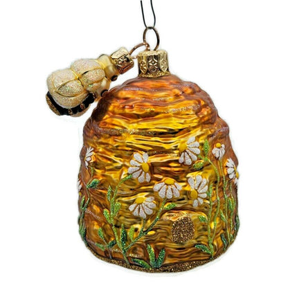 Patricia Breen Devonshire Beeskep Bee Flowers Gold Spring Christmas Ornament