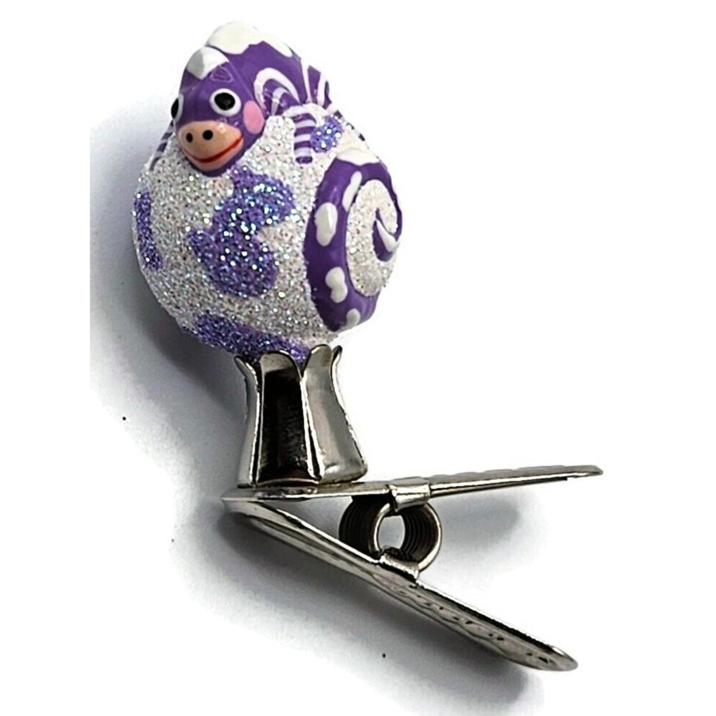 Patricia Breen Ultra Miniature Chameleon Cow Violet Clip On Christmas Ornament