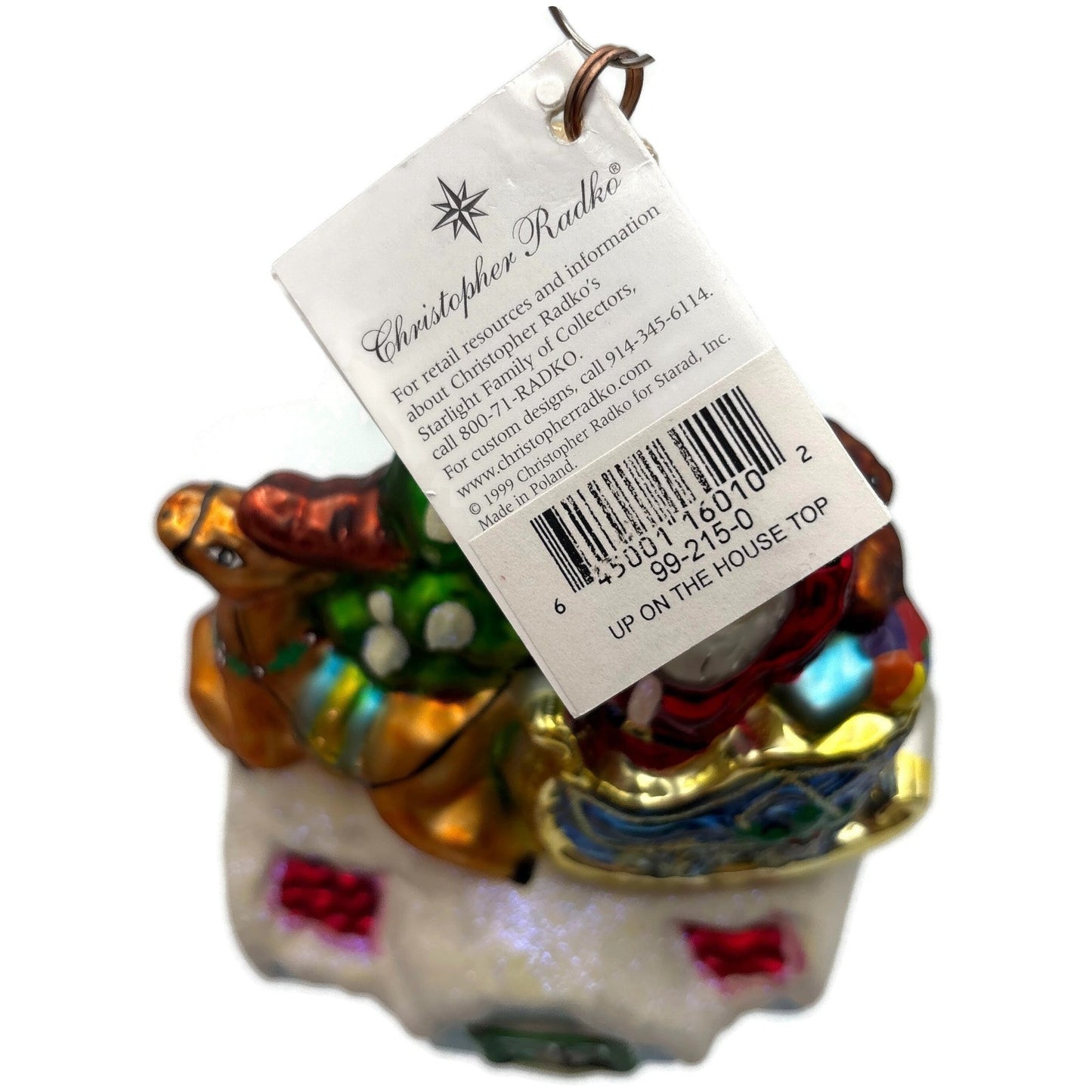 Christopher Radko Up On The House Top Santa Christmas Tree Ornament 99-215-0