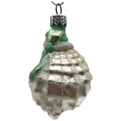 Patricia Breen Turitella Santa Aquatic Green Shell Nautical Christmas Ornament