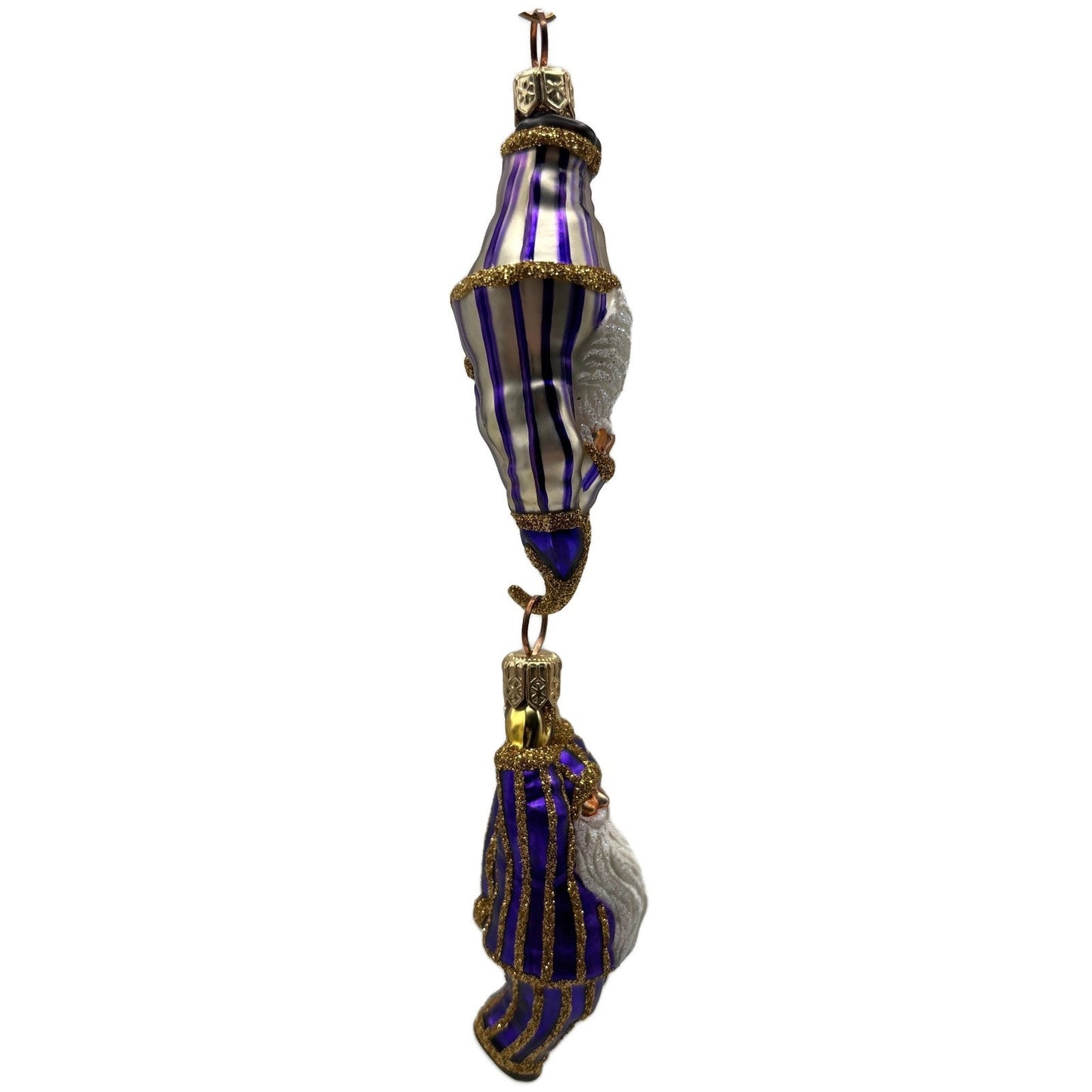 Patricia Breen Cirque De Nicoud Linked Santa Striped Christmas Ornament CATZ