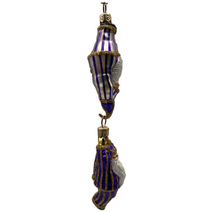 Patricia Breen Cirque De Nicoud Linked Santa Striped Christmas Ornament CATZ