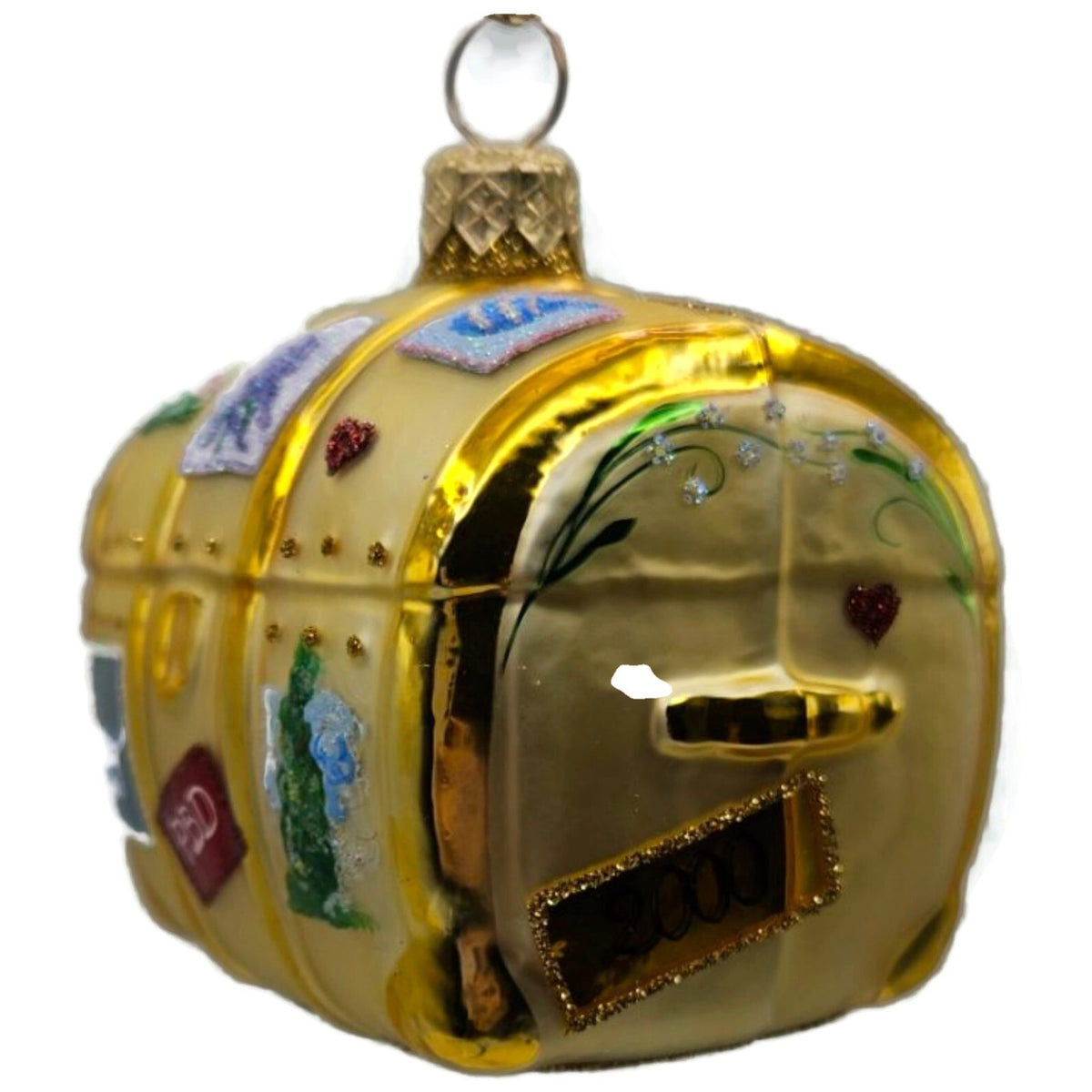 Patricia Breen Bon Voyage Gold Trunk Krakow Portland Christmas Ornament 9903