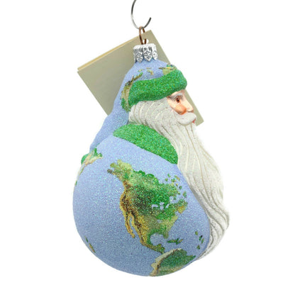 Patricia Breen Ornament Santa du Monde Globe Earth Christmas Holiday Glittered