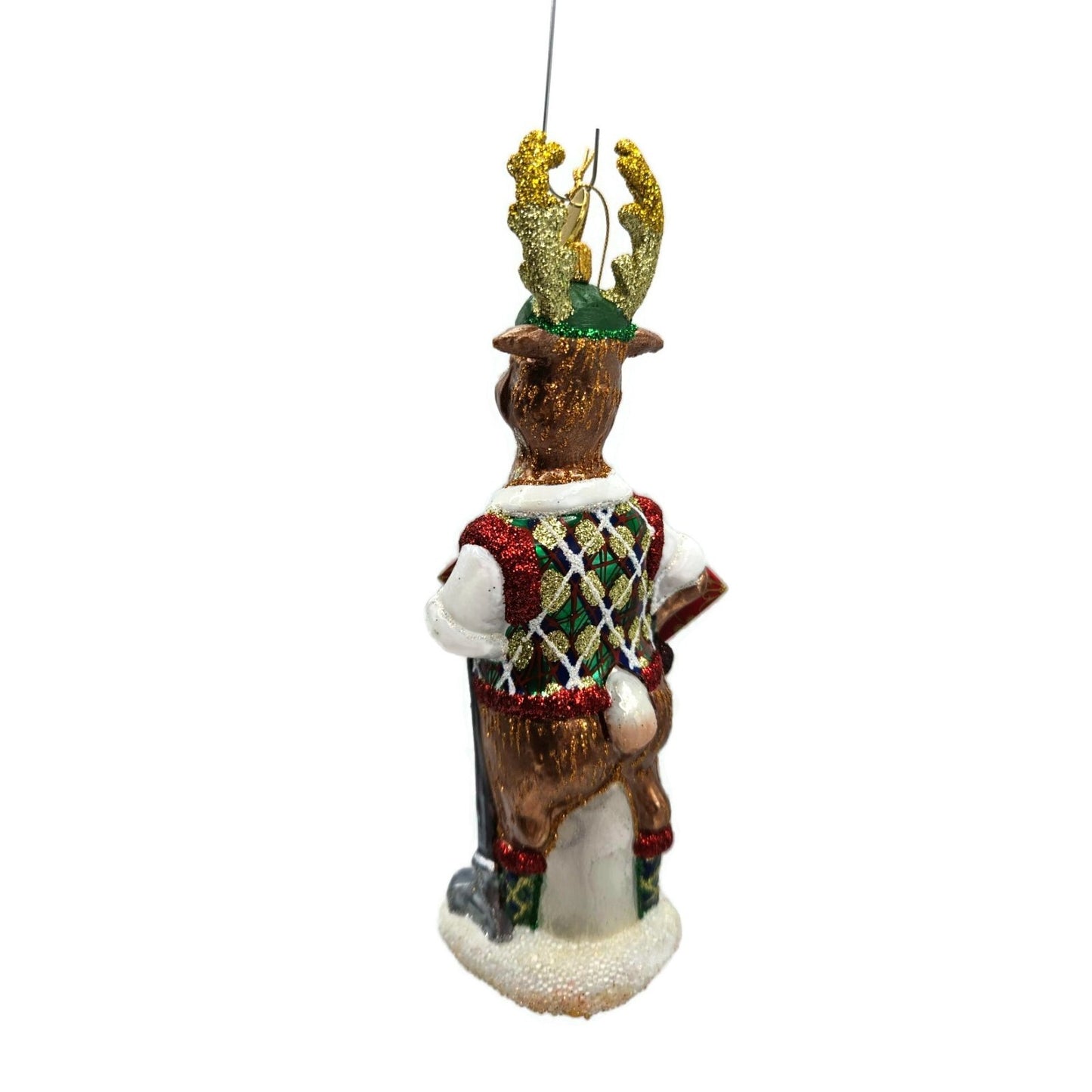 Juliska Country Estate Reindeer Games Comet Golf Club Glass Christmas Ornament