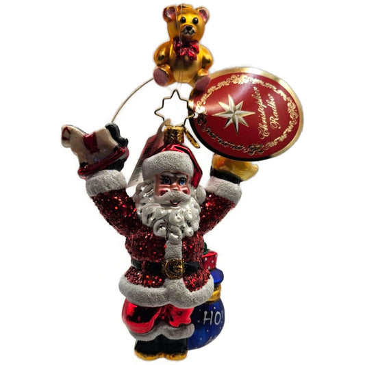 Christopher Radko Which Toy Will Santa Choose Bear Christmas Ornament 1020820