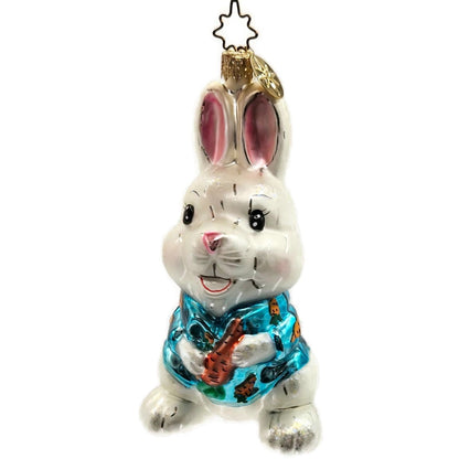 Christopher Radko Chester Easter Bunny Holiday Glass Ornament 1010075