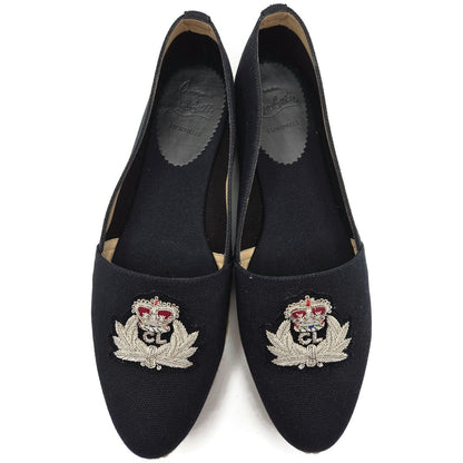 Christian Louboutin Galia Flat Olona Espadrilles Black Fabric Rope Jute Size 39