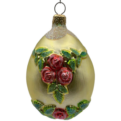 Patricia Breen Aleksandras Egg Flowers Yellow Easter Christmas Signed Ornament